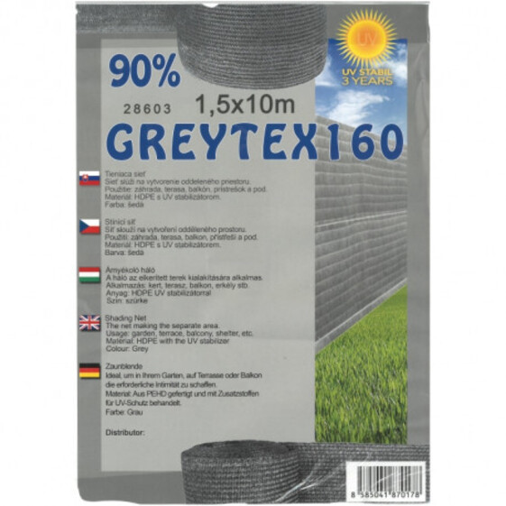 Sieť tieniaca Greytex 1x10m sivá