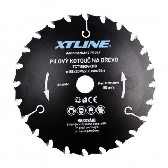 Kotúč pílový s SK plátmi na drevo kombinovaný 165x1x20mm/24 zubov