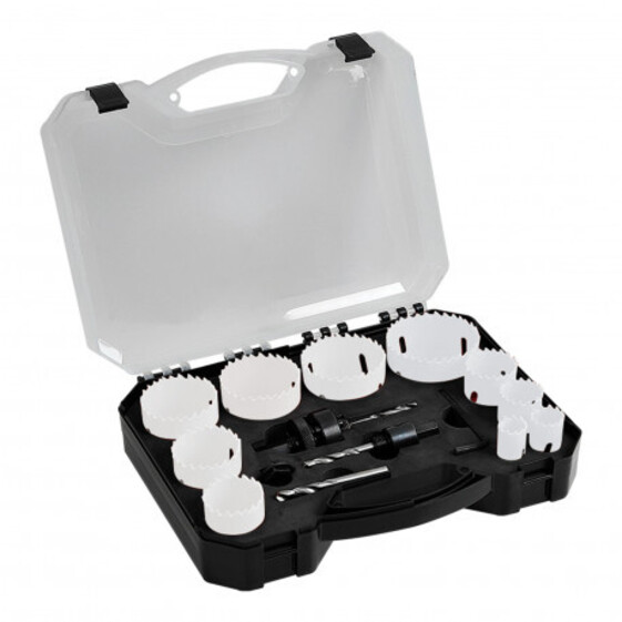 Sada vykružovacích bimetalových koruniek 9 díieůov| 19-57 mm, plastový box