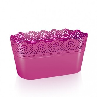 Kvetináč LACE dlhý fuchsia 29x13,5x15,5cm