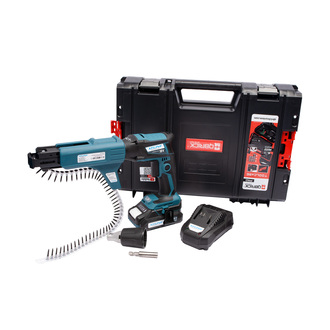 Aku skrutkovač na sadrokartón bezuhlíkový 18V + batéria 2.0Ah + nabíjačka 2.4A + box