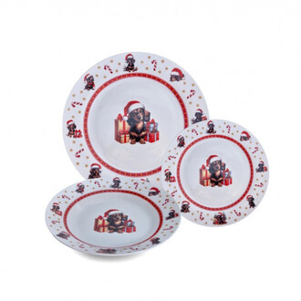 Sada vianočných tanierov 12-dielna - jazvečíková