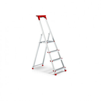 Rebrík jednostranný 4stupne s priehradkou na náradie